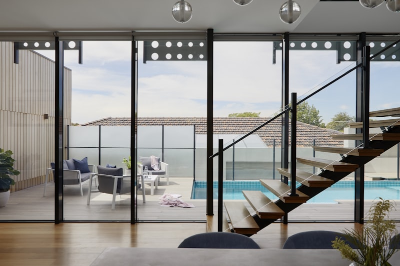 Steel deck outdoor entertaining area