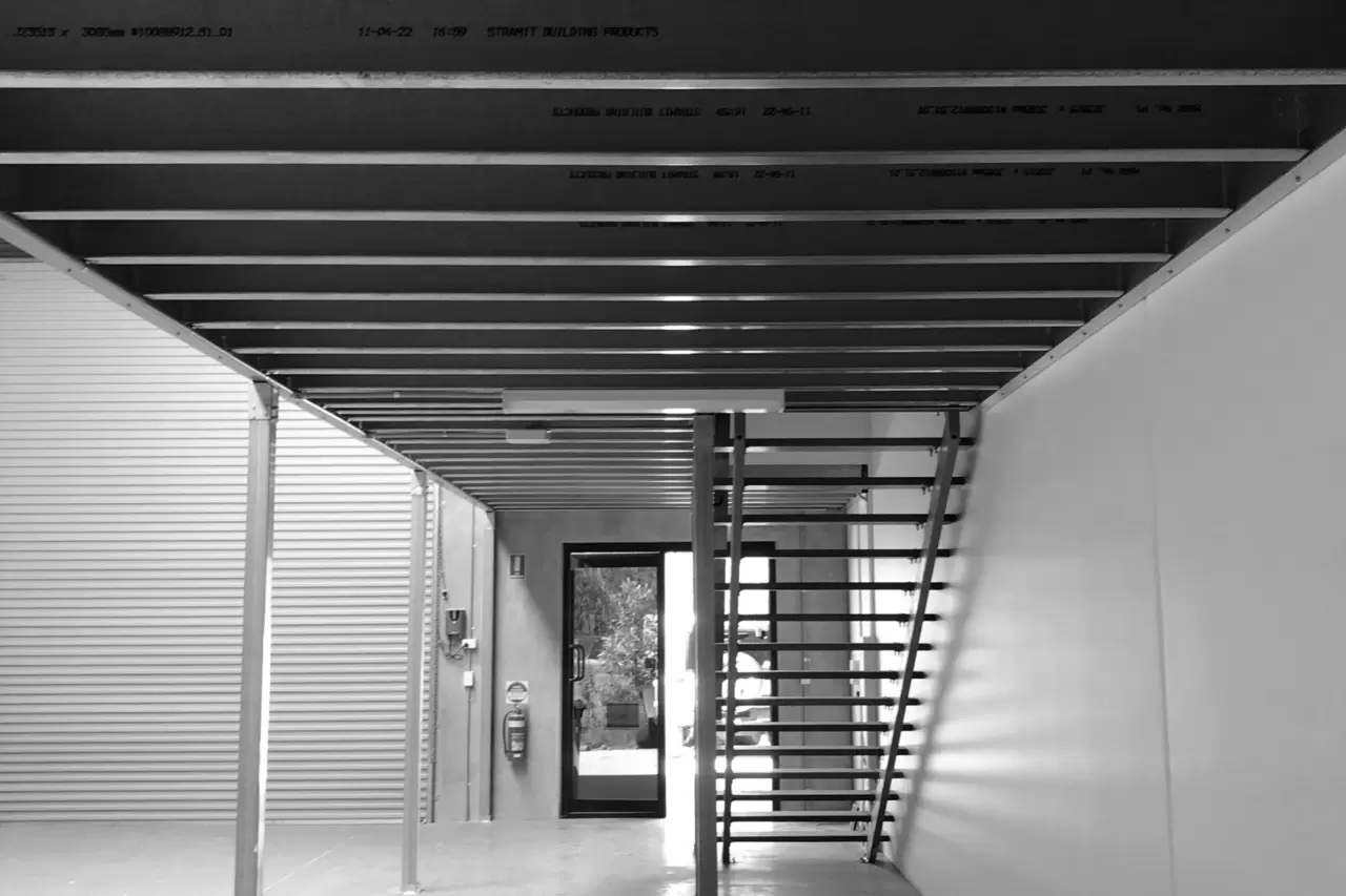 Steel deck underside framing with Stramit bearers